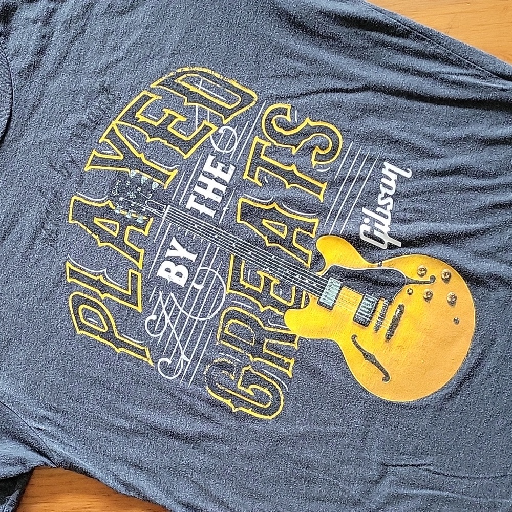 Gibson "Played by the Greats" ES graphic tee, heather gray, men's large
